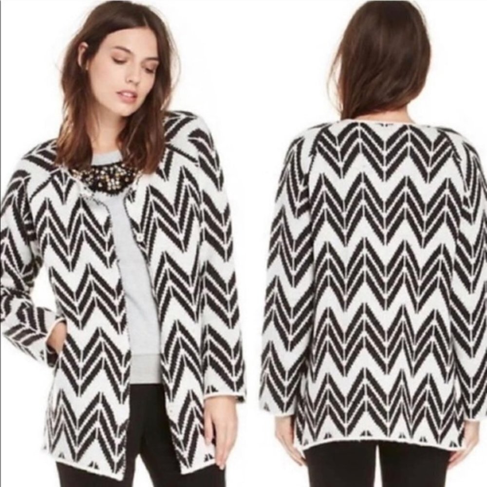 🦋 REVOLVE JOA Tribal Knit Cardigan Sweater Chevron Casual XS Indie Boho Western
